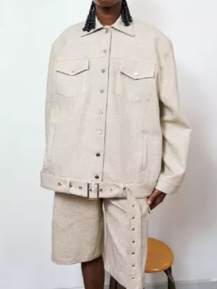 Emily In Paris S05 Meledeen Yacoubi Beige Tweed Jacket