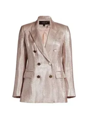 Mia Double-Breasted Metallic Blazer