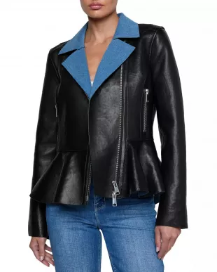 JaLyric Leather Biker Jacket