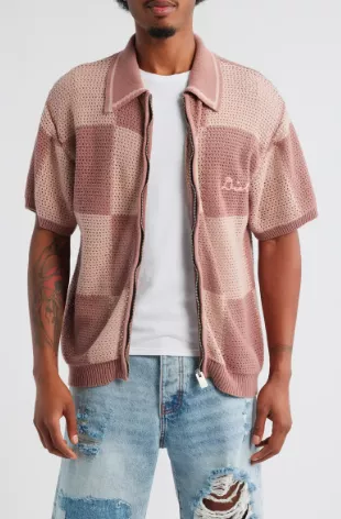 Checker Cotton Button Up Shirt