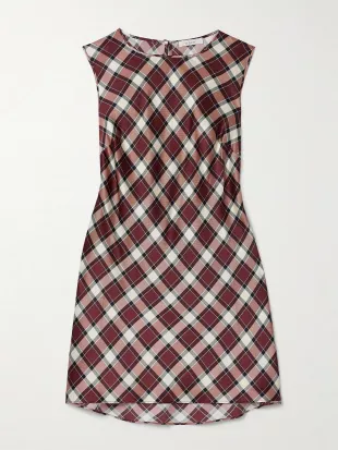 Alamere Plaid Silk Minidress