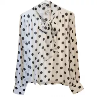 Polka Dot Blouse with Tie