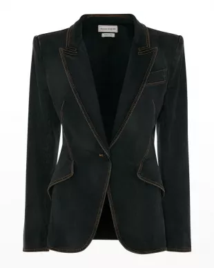 Fitted Denim Jacket In Black