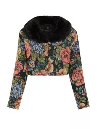 High Potential S2 Kaitlin Olson Floral Print Cropped Jacket