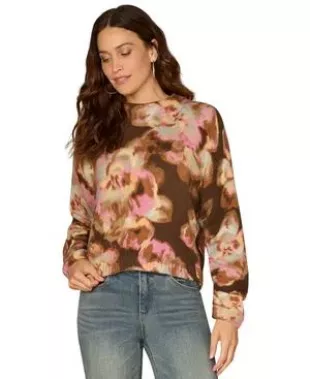 Printed Long-Sleeve Sweater