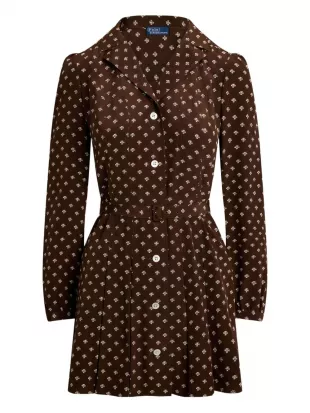 PoloFloral-print Button-front Dress