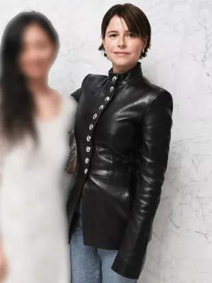 Hamnet Jessie Buckley Black Leather Jacket