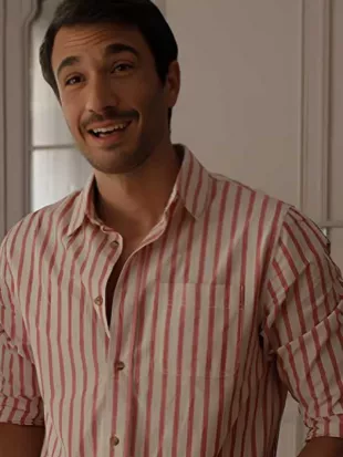 Emily In Paris S5 Eugenio Franceschini Red Striped Shirt