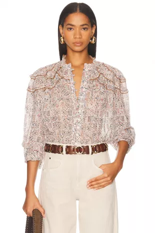 Christa Printed Cotton Blouse