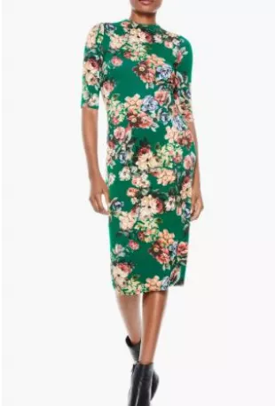 Delora Dress in Cloud Dancer Dark Teal