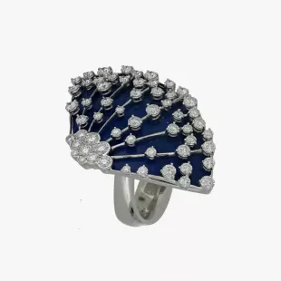 Lucciola Blue Enamel Big Ring