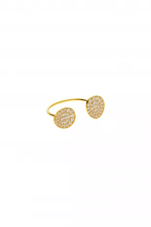 Duo Flat Ring Diamonds in Yellow Gold