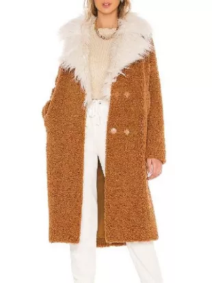 Access Hollywood 2026 Emily Orozco Brown Sherpa Coat
