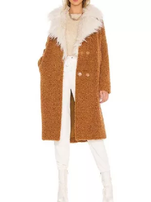 Access Hollywood 2026 Emily Orozco Brown Sherpa Coat
