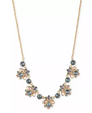 Multi-Stone Cluster Statement Necklace