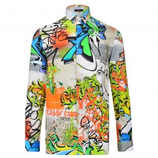 Versace Collection - Graffiti Long Sleeved Shirt - Multi - 694208 RVw