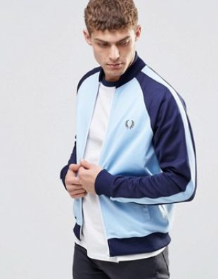 Fred Perry : Veste de survêtement color block - Bleu