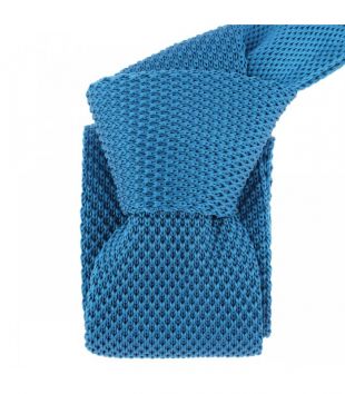 Cravate Tricot. Bleu Noble