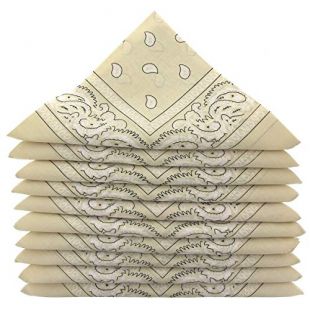 Lot de bandanas 100% Coton paisley foulard fichu - Vert - Lot de 20 identiques