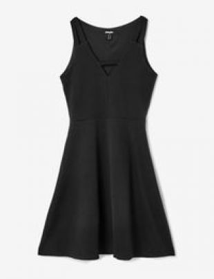 Robe décolleté v noire femme • Jennyfer
