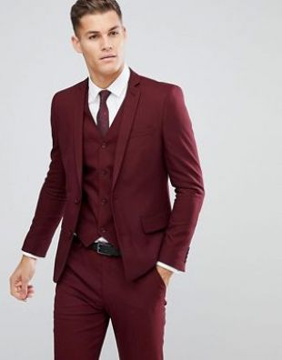 Veste de costume cintrée   Bordeaux