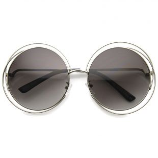 Indie Retro Dual Metal Round Mirrored Lens Sunglasses 9621