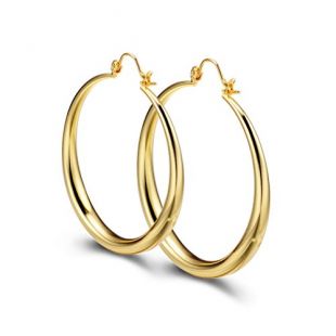 PAKSHO 9ct Gold Large Hoop Earrings, 50mm , 9ct Gold over Semi-Precious Metals, Safe For Most Ears, Guaranteed for Life