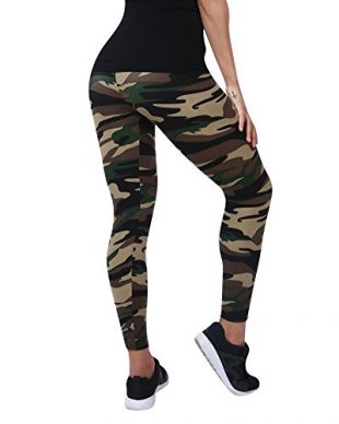 Femme Pantalon Militaires Long Crayon Taille Haute Camouflage Elastique Casual Leggings 2 One Size