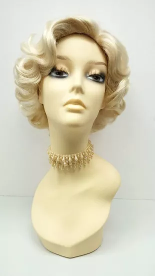 50's Style Short Marilyn Monroe Blonde Costume Wig