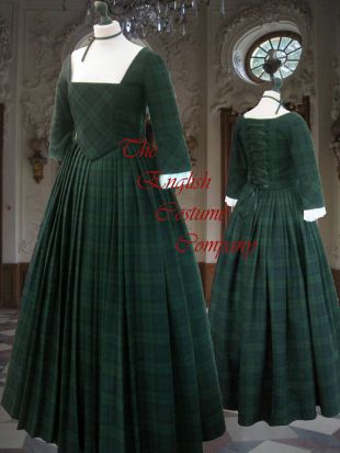 Outlander Claire Fraser style gown Highland country lady in pure fine wool from Scotland