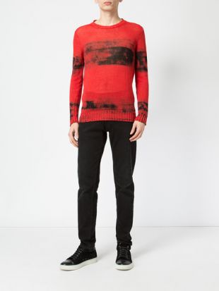 Pull En Maille à Effet Usé