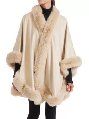 Beyond The Gates 2026 Tamara Tunie Faux Fur Trim Beige Cape