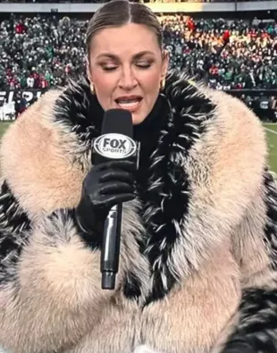 Erin Andrews 49ers vs Eagles Game Fur Coat
