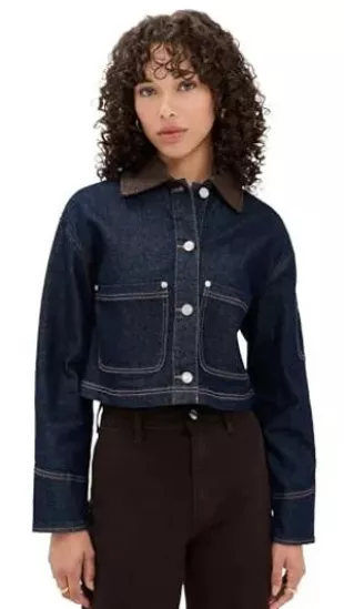Combo Collar Crop Trucker Jacket