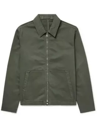Cotton-Blend Gabardine Coach Jacket