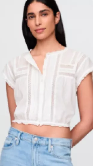 Ruffle Pintuck Crop Top