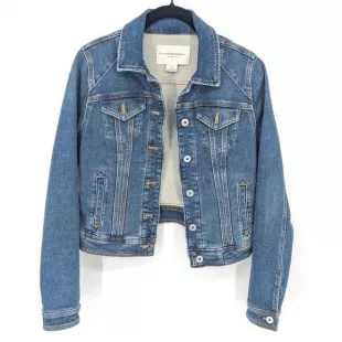 Pilcro Cropped Classic Blue Denim Jean Jacket