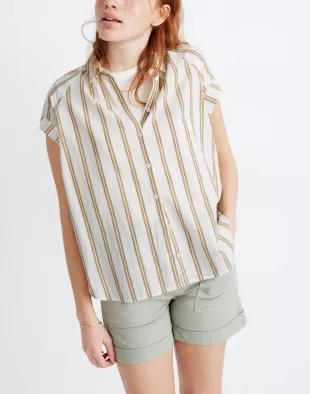Central Shirt in Bronze Stripe