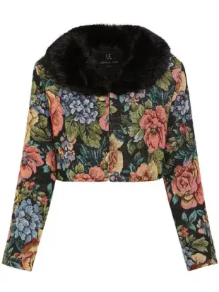 Monarch Floral Print Cropped Jacket