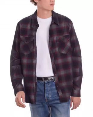 Classic Fit Long Sleeve Brushed Snap Front Shirt