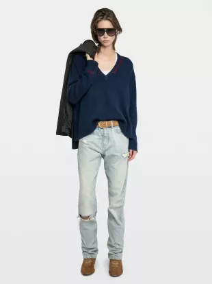 Mikyz Cashmere Sweater in Encre