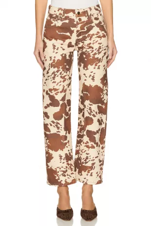 x We The Free Risk Taker Printed Wide Leg Jeans