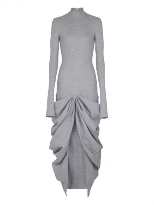 High-neck Draped Dress