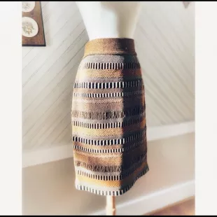 Striped Knit Pencil Skirt