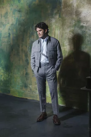 D-Ring Ike Jacket - Grey Donegal Tweed