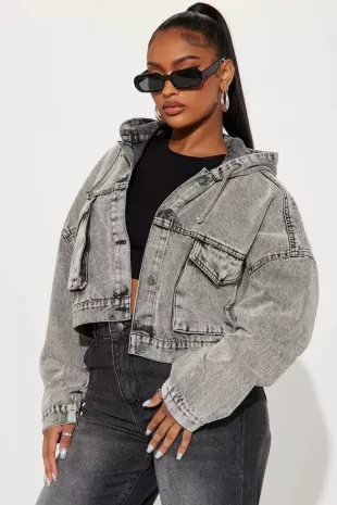 No Explanation Hooded Denim Jacket