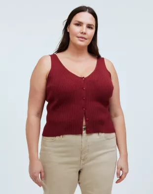 The Signature Knit Button-Front Sweater Tank