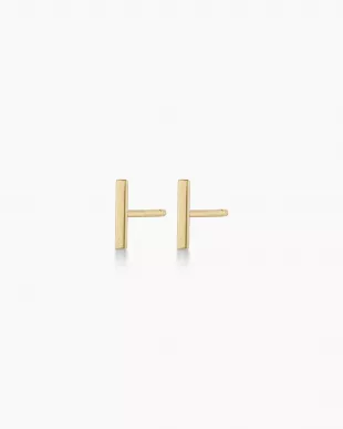 14k Gold Rose Bar Studs