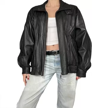 90'S Vintage Oversized Classic Style All Colour Genuine Leather Bomber Jacket