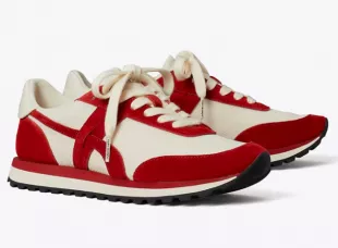 Women's Hank New Ivory / Red Low Top Sneakers